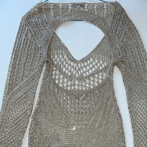 Silver gold cover up dress